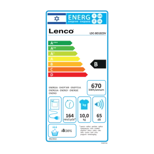 מייבש כביסה עם מעבה 10 ק״ג LENCO LDC-BD1023V
